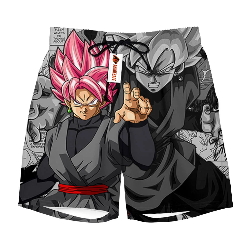 

Japanese Anime Dragon Ball Goku Black Rose Manga Print Quick Dry Shorts Men Streetwear Gym Training Athletic Shorts Summer