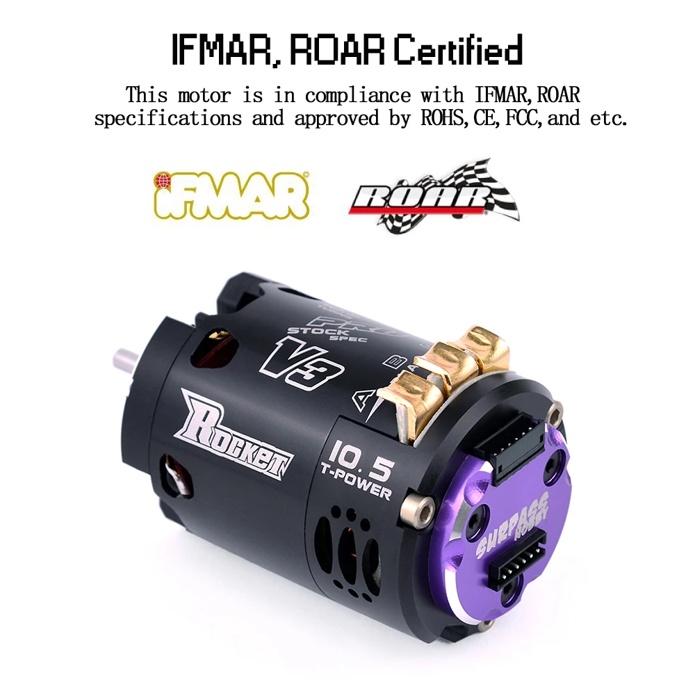Rocket 540 V3 Pro 3.5T 4.5T 5.5T 6T 6.5T 7.5T 8.5T 9.5T Sensored Brushless Motor Modified Competition 1/10 1/12 F1 RC Drift Car