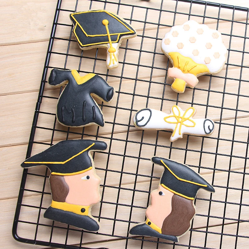 

Creative Graduation Season Baccalaureate Hat Diploma Male Doctorate Stainless Steel Cutter Set Fondant Cake Decoration Tool H910