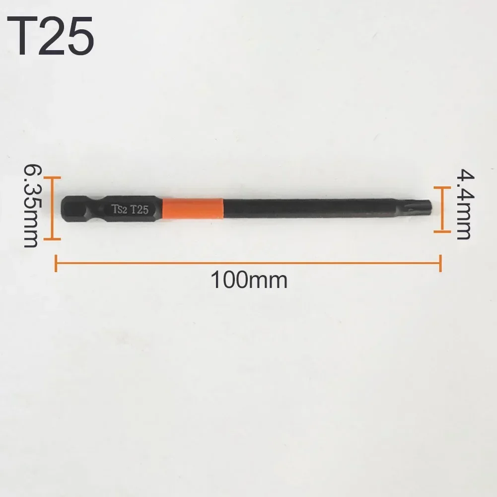 1PC 100mm Magnetic Torx Screwdriver Bits 1/4 Inch Hex Head Drill Bit-T40 Hand Tools ﻿T15 T20 T25 T30 T40