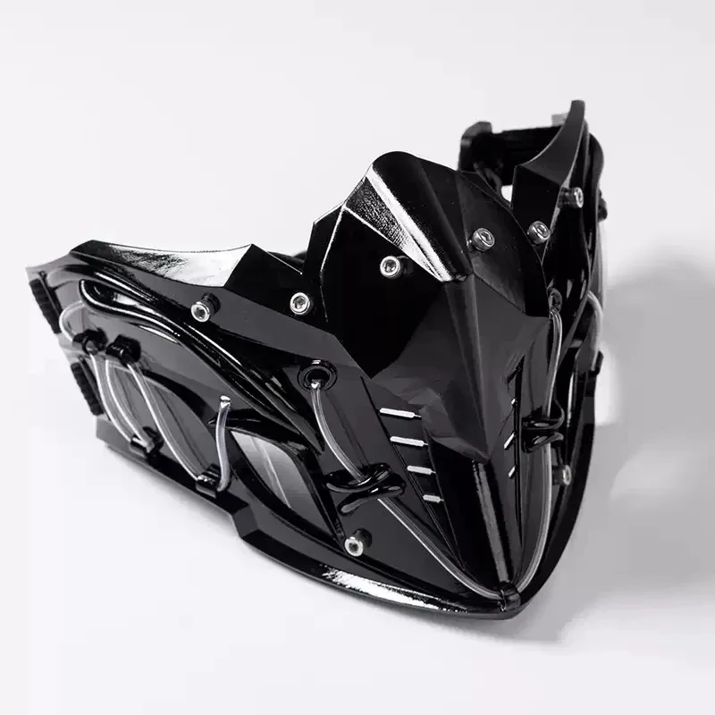 Desain Asli Masker Setengah Wajah Ninja Masker Punk Pelindung Mekanis Properti Fotografi Uniseks Pesta Mewah Natal Halloween