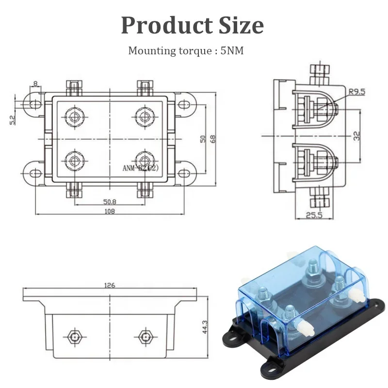 ANM Fuse Holder (Without fuse) 2-6way Replacement Mulitiway Auto Fusible Cutout GPS  Fuse Box 12V Overload Protector HOT SELLING