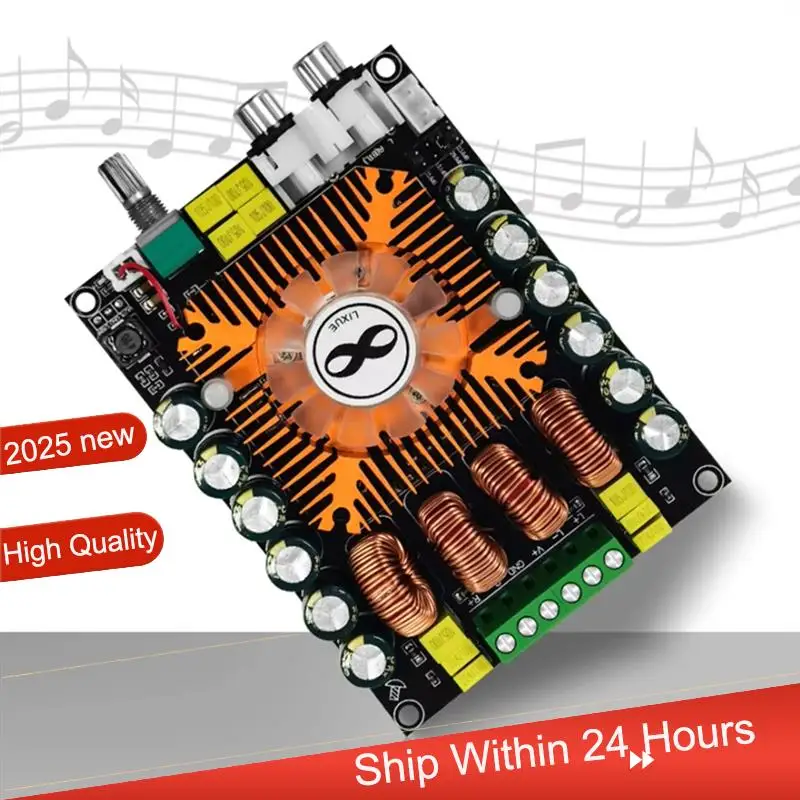 ~【A48T HOT】TDA7498E Digital Power Amplifier Board 2.0 HIFI Stereo Module 160Wx2 3Pcs 220W BTL High Power With Cooling Fan