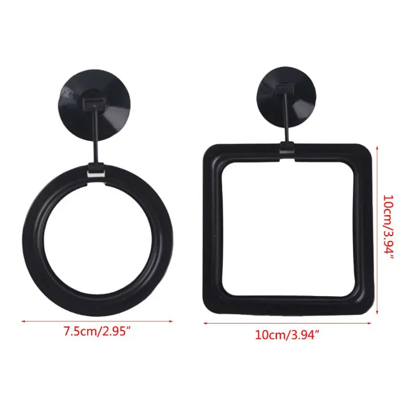 F92B Fishing Ring Ring Aquarium Floating cho cá vàng hình dạng 2 màu đen