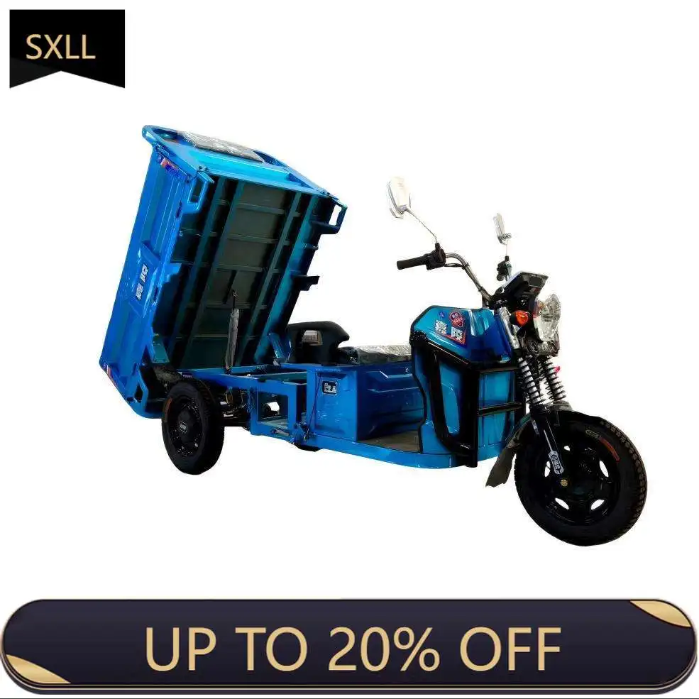 

SXLL China 60V 800W 1.5m open cargo electric tricycle, steel frame, three wheels, blue, urban logistics, load of more than 400 k