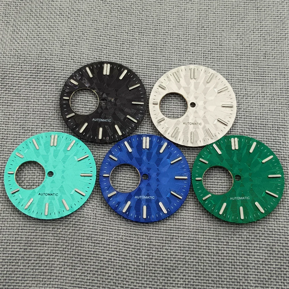 31mm New NH38 Watch Dial Transparent Skeletonized Watch Face Modified Diving Watch Face Green Luminous Scale Dial