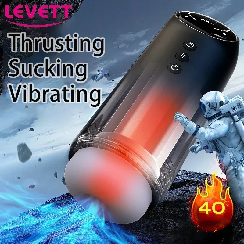 

Automatic Male Masturbrator Cup Sucking Machine Thrusting Heating Pocket Pussy Stroker Real Blowjob Sex Toy for Men Masturbation