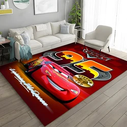 Disney-Tapis à motif Mcqueen Red Cars Rains, Tapis de jeu pour chambre à coucher, Tapis de salon, Polymères rampants, Cadeau de Noël