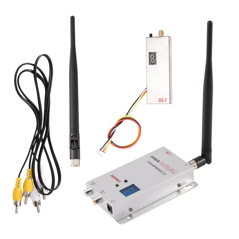 YSUN-For FPV Long Range RC Drone Compatible 1.5Ghz 2W For FPV VTX+ 1.5Ghz VRX Kit 2000Mw 12CH For FPV Video Transmitter Receiver