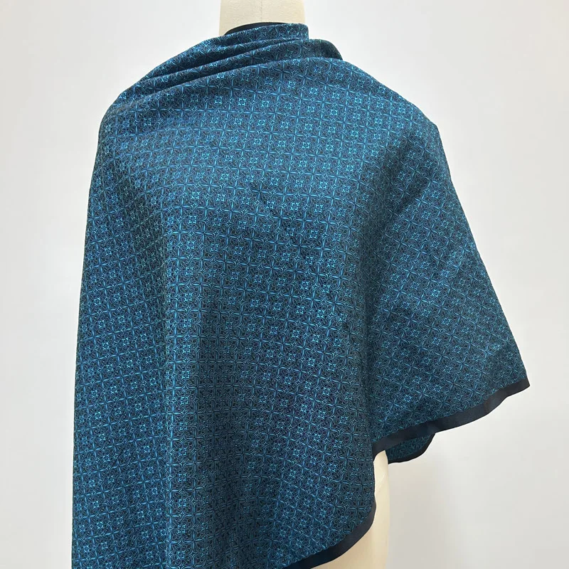 

Pre-cut Luxury Geometric Embroidered Satin Brocade Fabric, Black & Blue Damask Jacquard for Dress Skirt Vest Jacket Upholstery