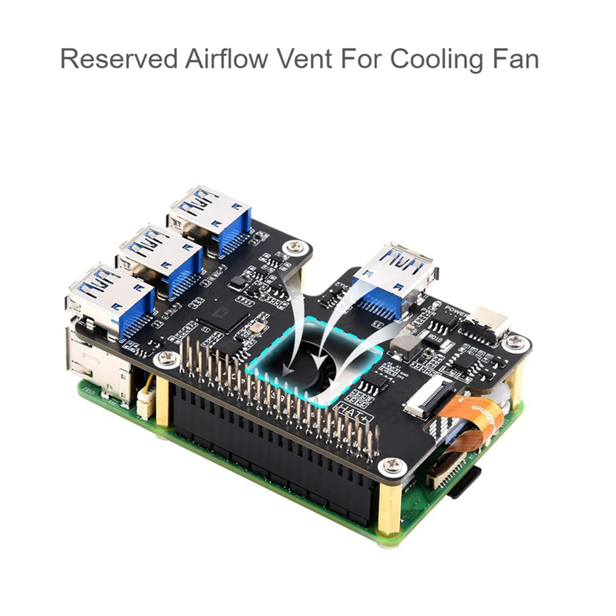 

T88C для 5 PCIe — USB 3.2 Gen1 HAT PCIe — USB-концентратор, 4 порта USB, Plug and Play, 5 портов