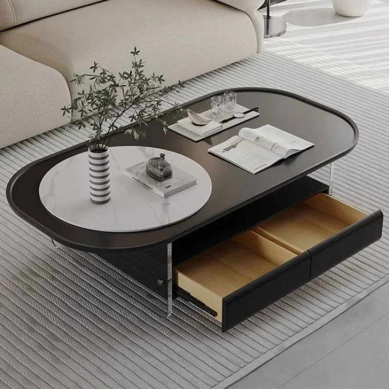 2023 New Italian minimalist acrylic suspended coffee table with modern and minimalist design, high-end coffee table