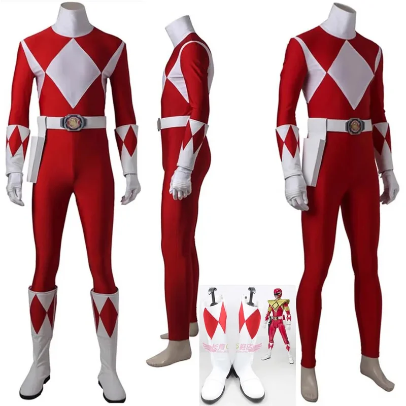 زي الهالوين 2025 Kyoryu Sentai Zyuranger Geki Red Ranger أزياء تنكرية مخصصة بأي حجم