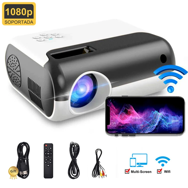 Salange LED Projector P80 Support 1080p 4000 Lumens Mini WiFi Projector Miracast Video Beamer Home Cinema Movie Projetor