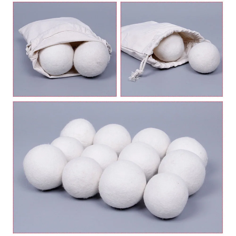 1-5PCS 5cm Wool Dryer Balls Fabric Virgin Reusable Softener Laundry Dry Kit Ball Practical Home Washing Balls Wool Dryer Balls