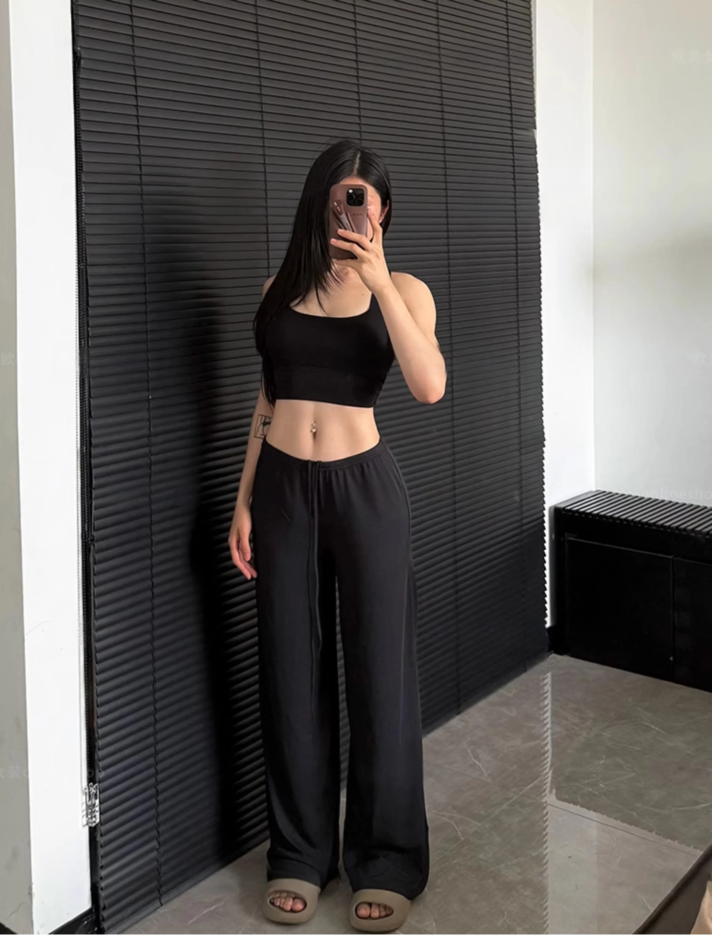 Ctenkevet-High Waist Wide-Leg Yoga Joggers for Women, Female Casual Tracksuit Bottoms, Straight Outdoor Baggy Sweatpants, Autumn image 5