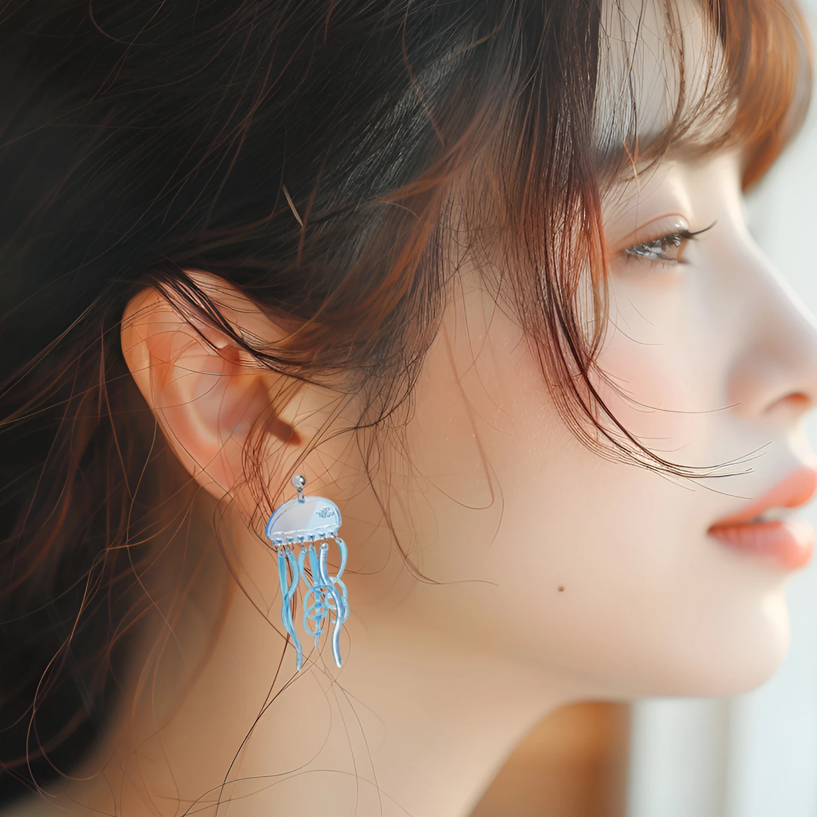 

Jellyfish Earrings Dangle Women Acrylic Lightweight Fashion Statement Drop Comfortable Everyday Prom Matching Dress Casual