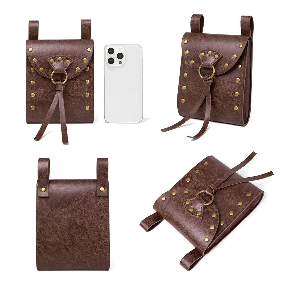 

Скандинавский викинг Sle, средневековый рыцарский пояс, подвесной кошелек для монет, ретро сумка через плечо, мужская кожаная сумка, модная сумка