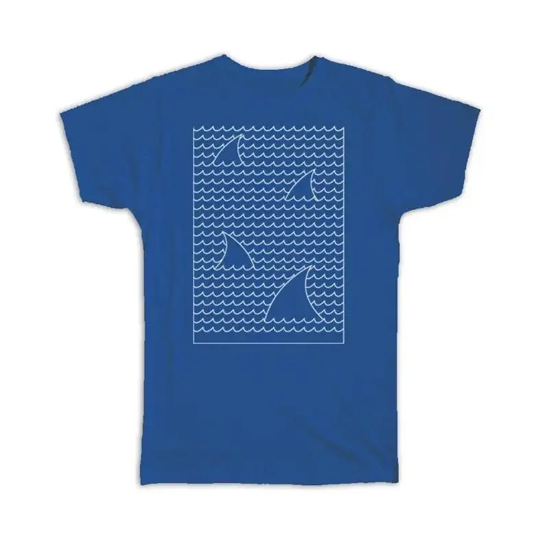 Sharks Fins Waves Print Abstract Ocean Cute For T Shirtnager Dairy