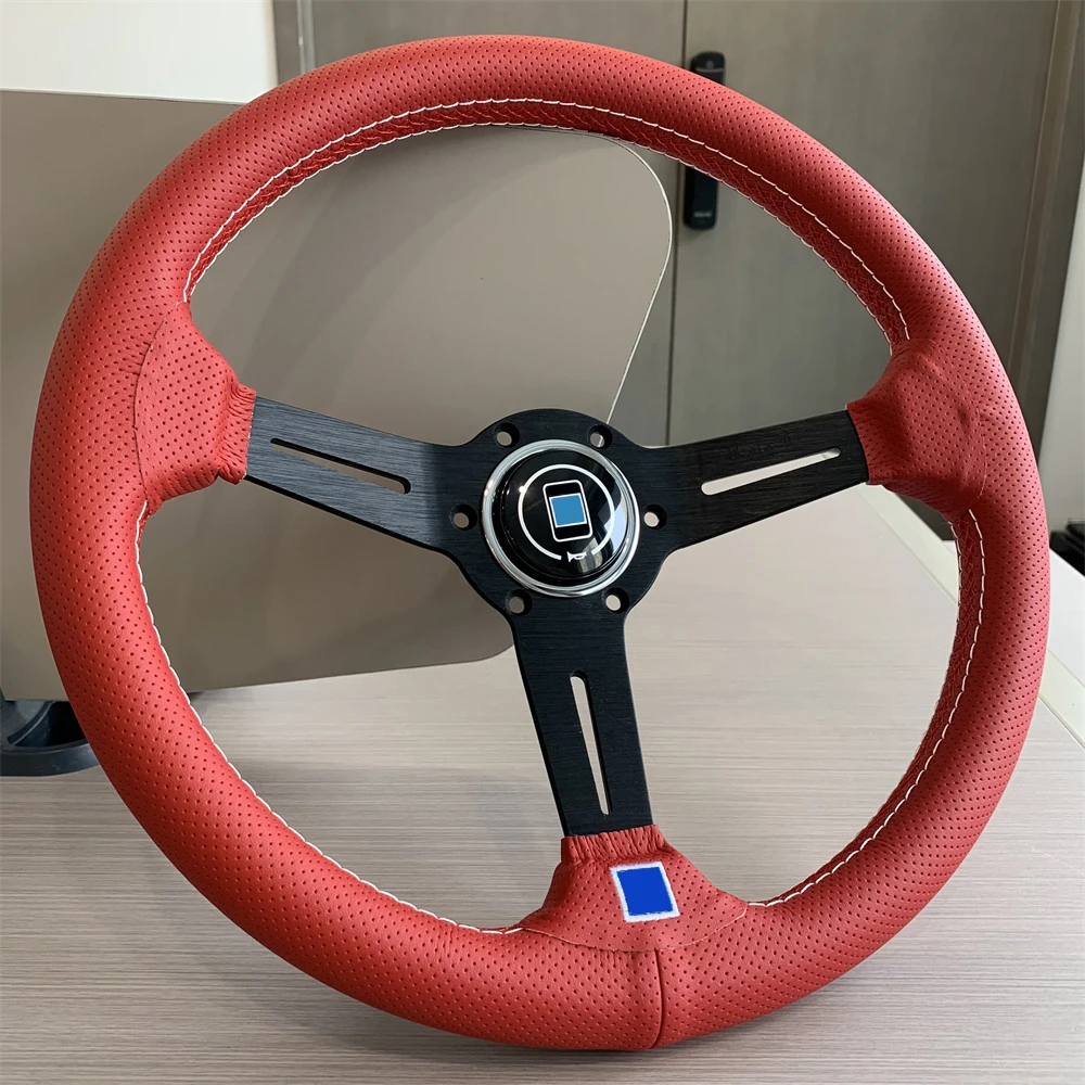 N Brand 350mm PCD 70MM Sports Steering Wheel Multi-Color Microfiber Leather Deep Concave Racing Steering Wheel