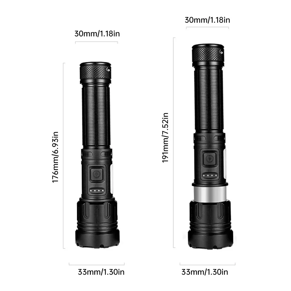 Imagem -06 - Lanternas de Led Recarregáveis Alta Potência Zoom Tocha Longo Alcance Lanterna Tática Mais Poderoso 1000000lm 3000m