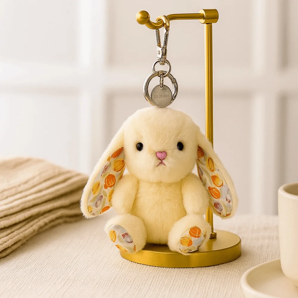 

New CuteRabbit Plush Toy Keychain Girl Backpack Cartoon Animal Doll Pendant Car Hanging Decoration Christmas Birthday Gift