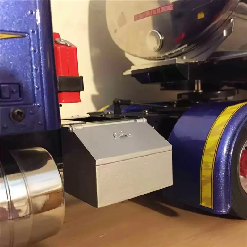 Plastic Simulation Black Toolbox Side Bags for 1/14 Tamiya RC Truck King Diy Parts