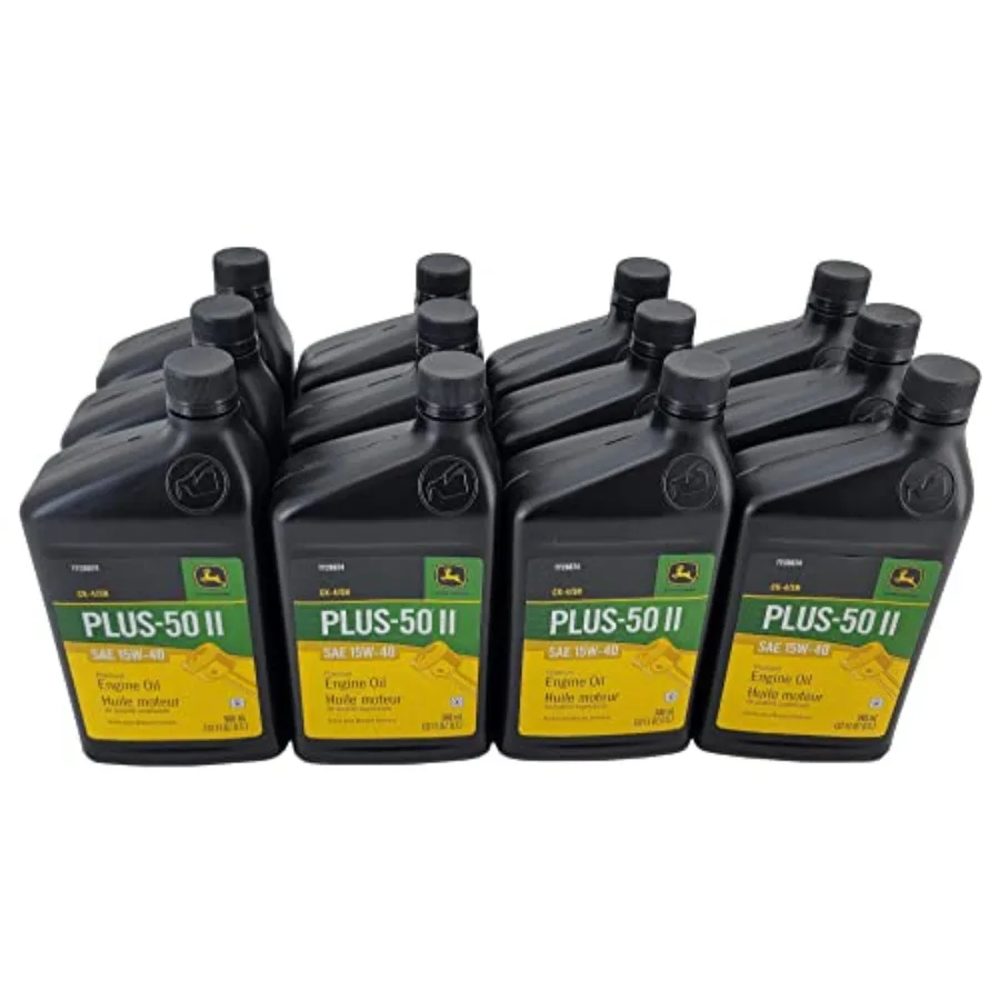 عالي الأداء 12 عبوة 32 أونصة. زيت المحرك Plus50 SAE 15W40 للشاحنات الثقيلة والآلات الصناعية حماية طويلة الأمد E #3