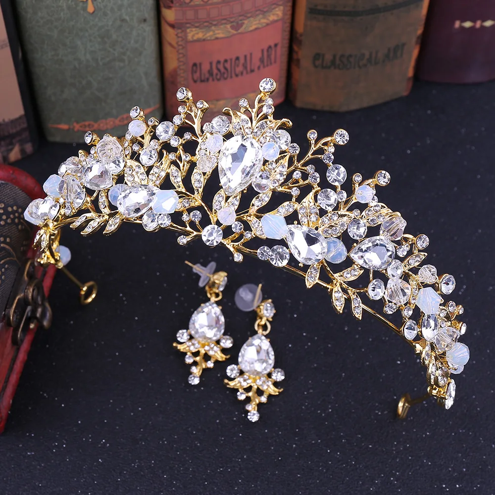Pink Crystal Tiaras And Crowns For Women Bride Pink Rhinestone Prom Diadem Crown Tiara Bridal Wedding Hair Accessories Jewelry