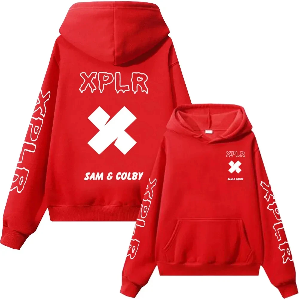 Xplr-Sudadera con capucha para hombre y mujer, jersey de manga larga con estampado de corazón, Sam y Colby Chainlink Merch