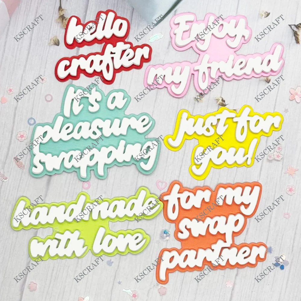 KSCRAFT Swap Sentiment Shadow Words Wycinanie matryc Szablony do scrapbookingu DIY Dekoracyjne wytłaczanie Kartki DIY