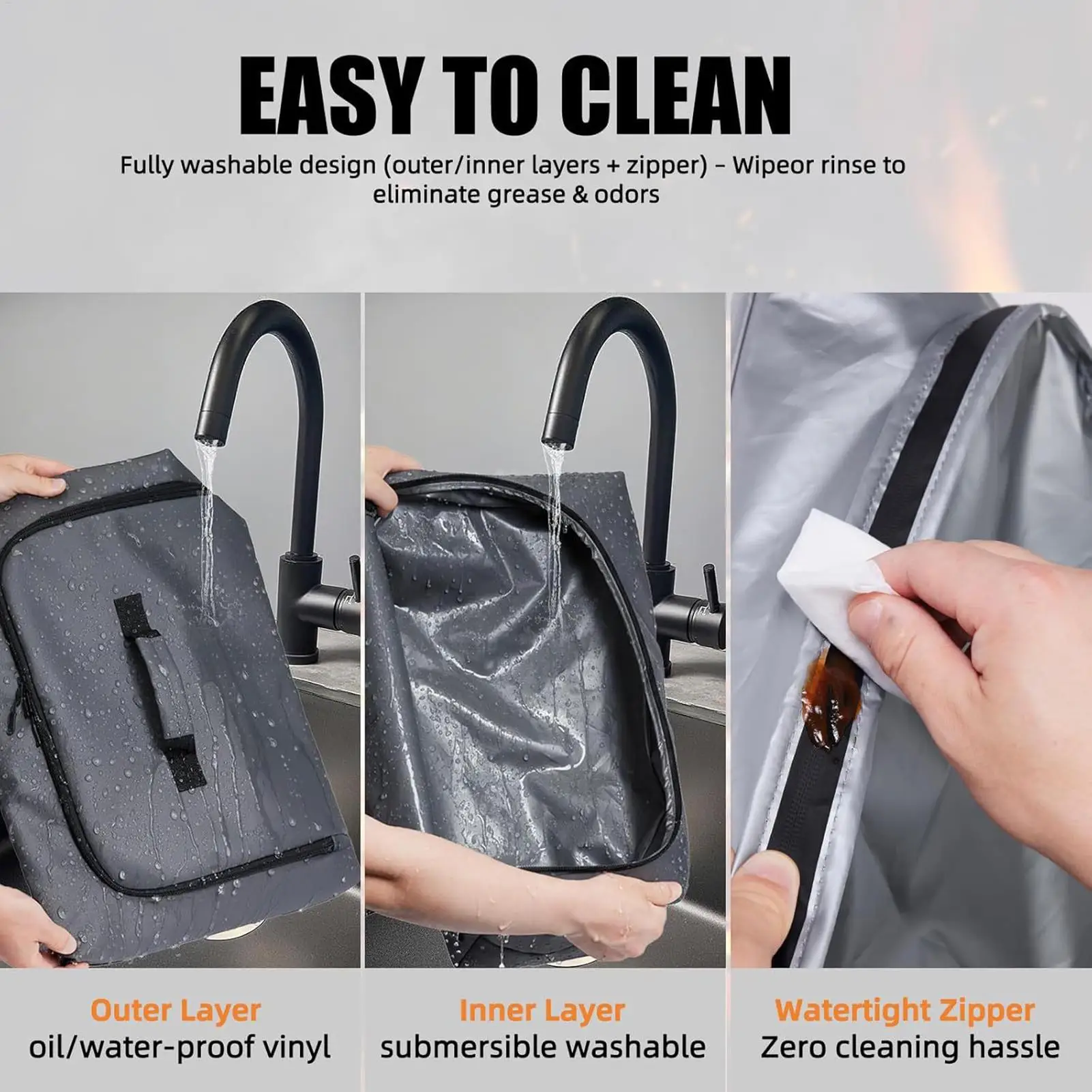 

Camping Storage Bag Waterproof Portable Outdoor Cooking Tools Pouch Utility Tote Bag For Forks Spoons Traveling Hiking BBQ Party