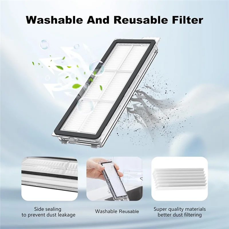 A24p 22 peças para roborock qrevo s/qrevo pro/qrevo maxv acessórios para aspirador de pó escova lateral principal filtro hepa saco de pó