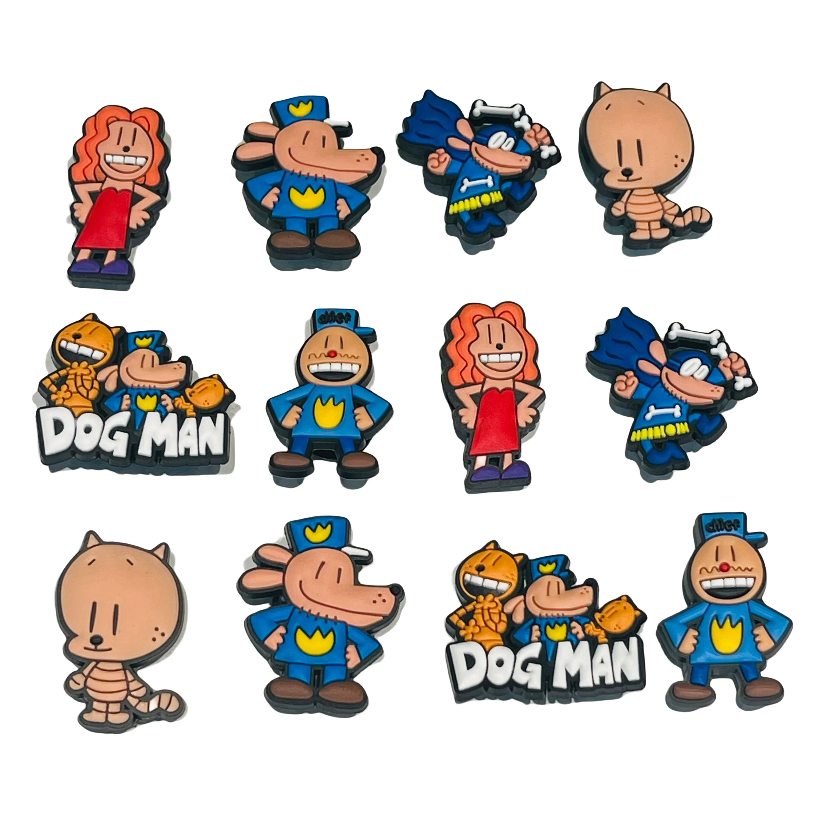 Breloques de chaussures Sherlock en PVC, 12 à 100 pièces, dessin animé chien homme, accessoires de bricolage, décorations de boucle de chaussures adaptées au bracelet, cadeaux de fête pour enfants