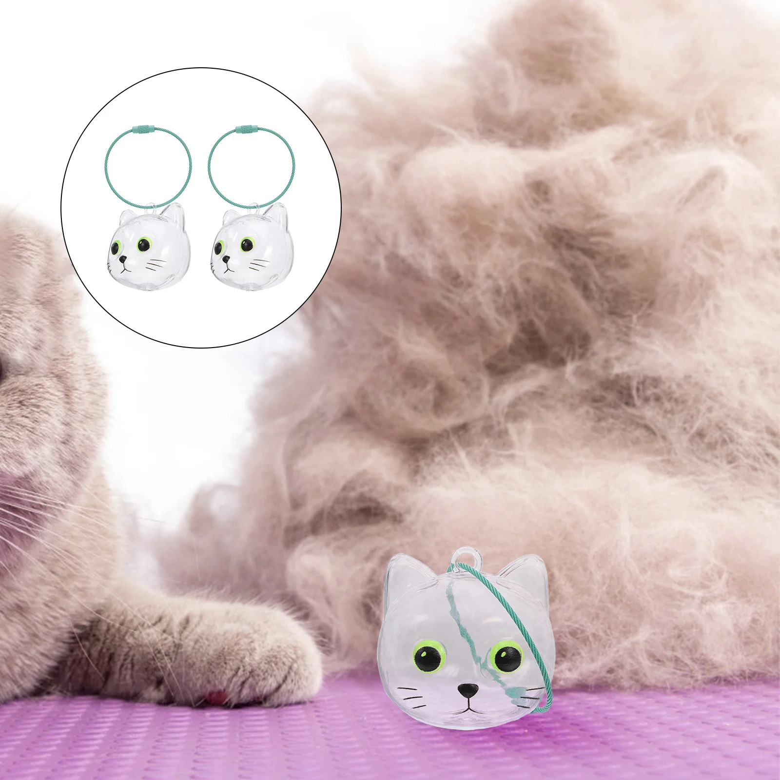 

2Pcs Cat Hair Keepsake Transparent Storage Keychain Capsule Pet Memorial Case Tweezer Included Pet Hair Organizer Box Memorial