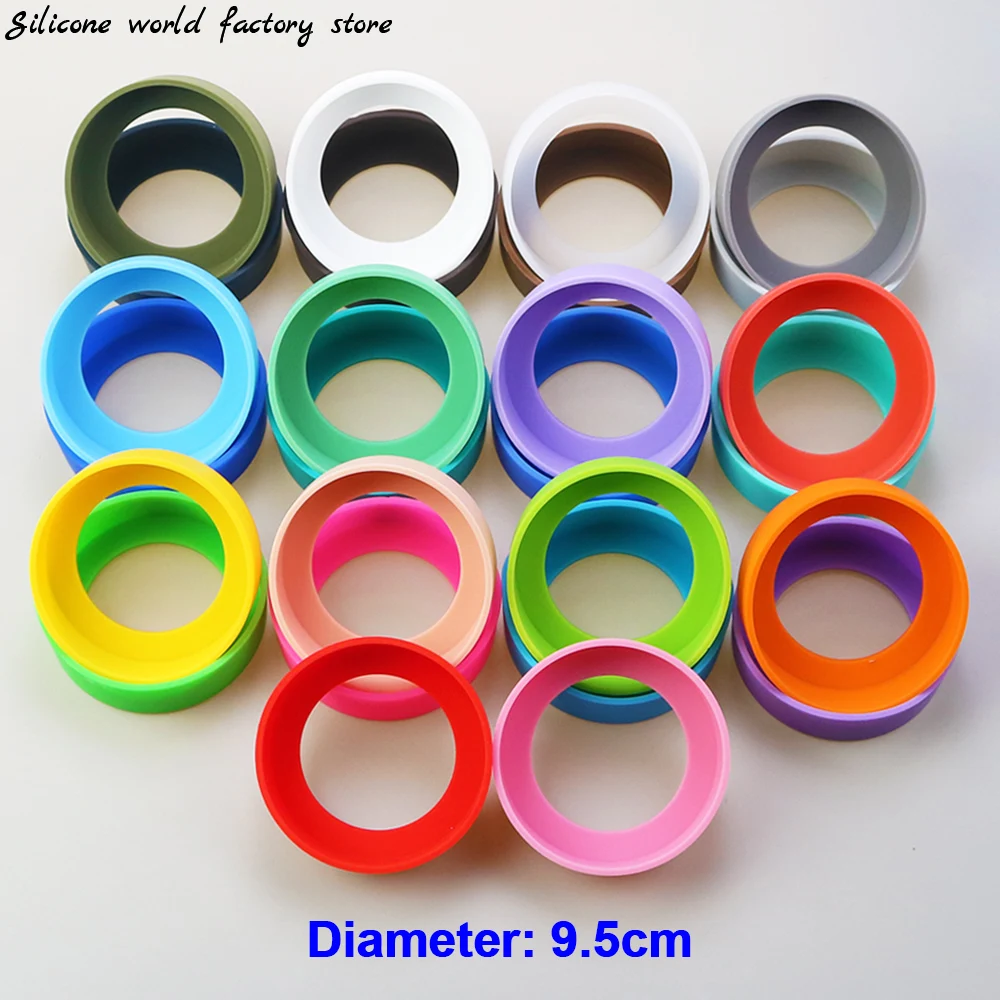 

28 Colors 9.5CM Silicone Coasters Cup Bottom Cover Cup Bottom Ring Coaster Sleeve 95MM Thermos Wear-resistant Sheath