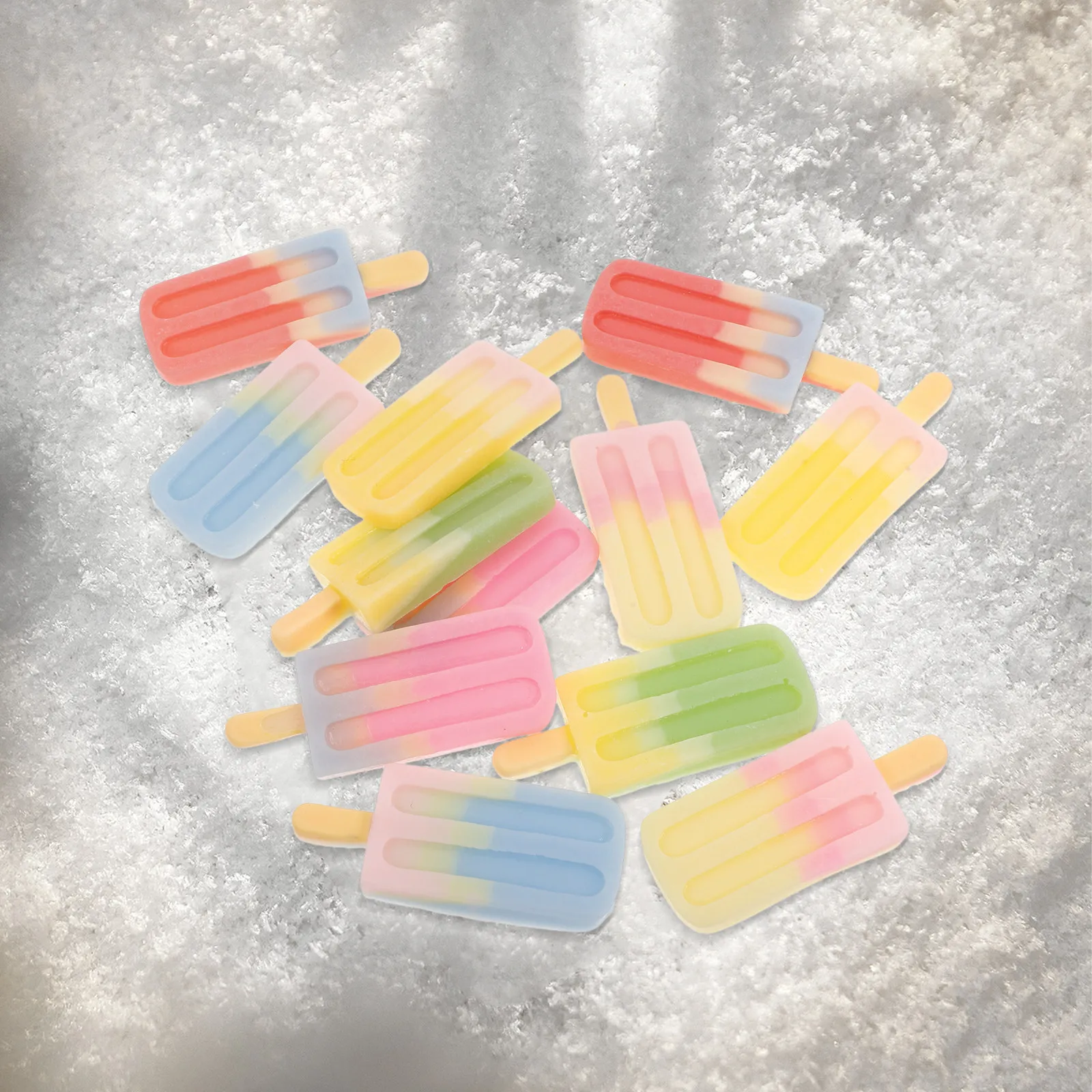 12Pcs Miniature Ice Cream Charms Resin DIY Phone Case Accessories Cute Smooth Lifelike Dessert Props for Dollhouse Mini Decor