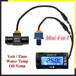 koso MINI 4 DUAL temp meter painel digital para moto universal Water temperature Oil temperature Voltage Time norxi