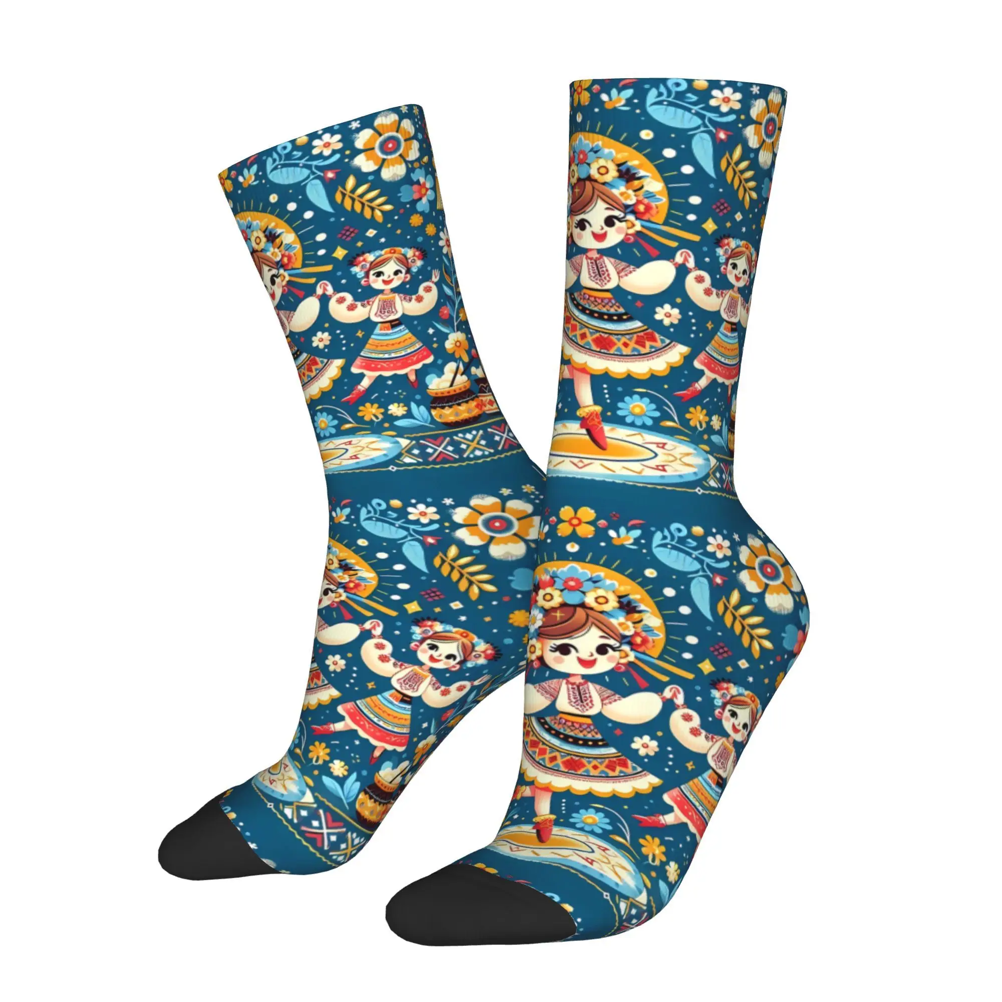 

Funny Crazy Sock for Men Dance Dancing Vintage Pattern Printed Crew Sock Seamless Gift