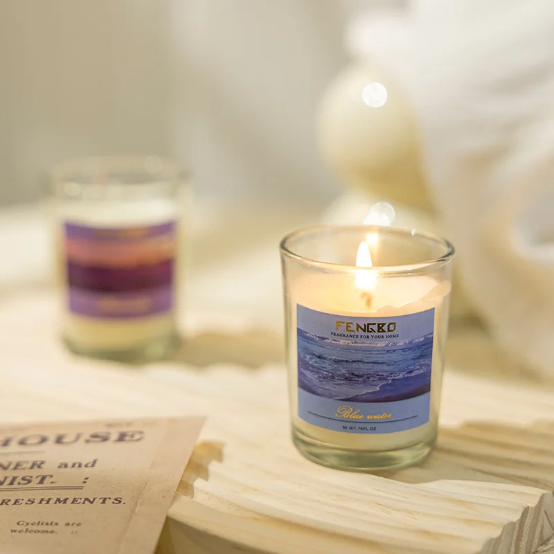 Small Glass Jar Scented Soy Wax Candle Niche Aroma Aromatherapy Candle Handmade DIY Candlelight Dinner Home Fragrance Wedding Gu
