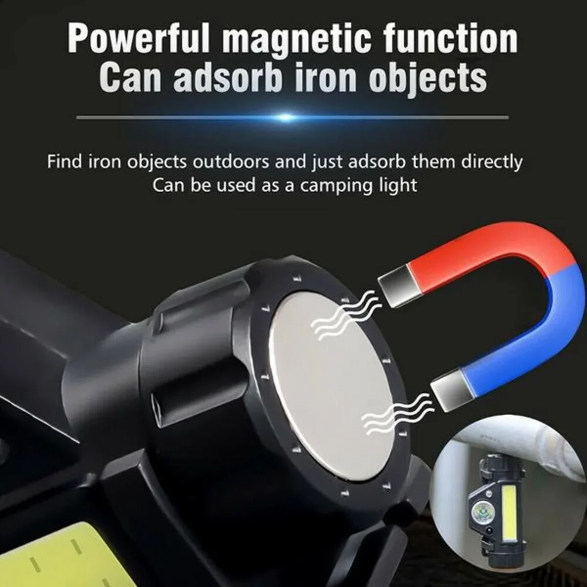 Super Bright LED Headlamp Rechargeable Waterproof Flashlight With XPE COB Beads And Tail Magnet Dual Light Sources Work Light view 4