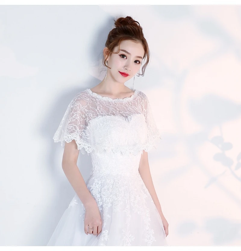 Women Floral lace Shawl Bridal Wrap Wedding Bolero Cover Up Party Casual Tulle Shrug Cape image 4