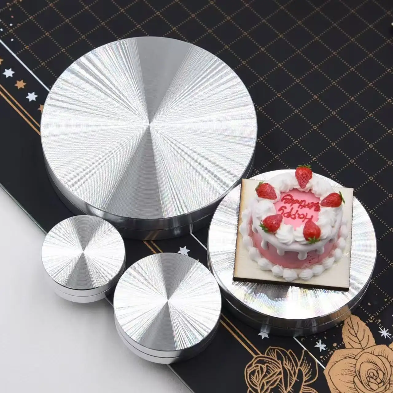 Miniature Aluminum Turntable for Light Clay - Sculpting Rotating Stand, DIY Handcraft & Cake Decorating Helper