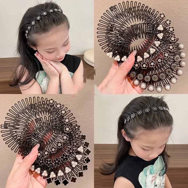 

Korean Round Hair Organizer Girls Women Hair Comb Hair Clips Children Updo Hair Clips Headwear Girls Kids Women Hair Accessories