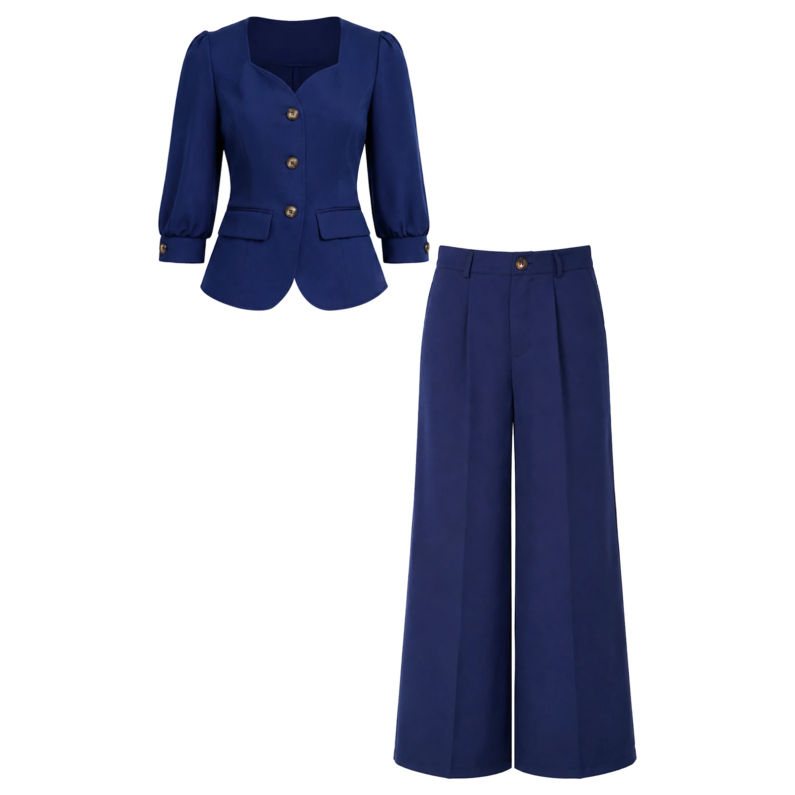 Formal Suits for Women Office Commute Business Outerwear Set OL Lady Work Outfit Fashion Clothes Blazer with Wide-leg Pants view 5