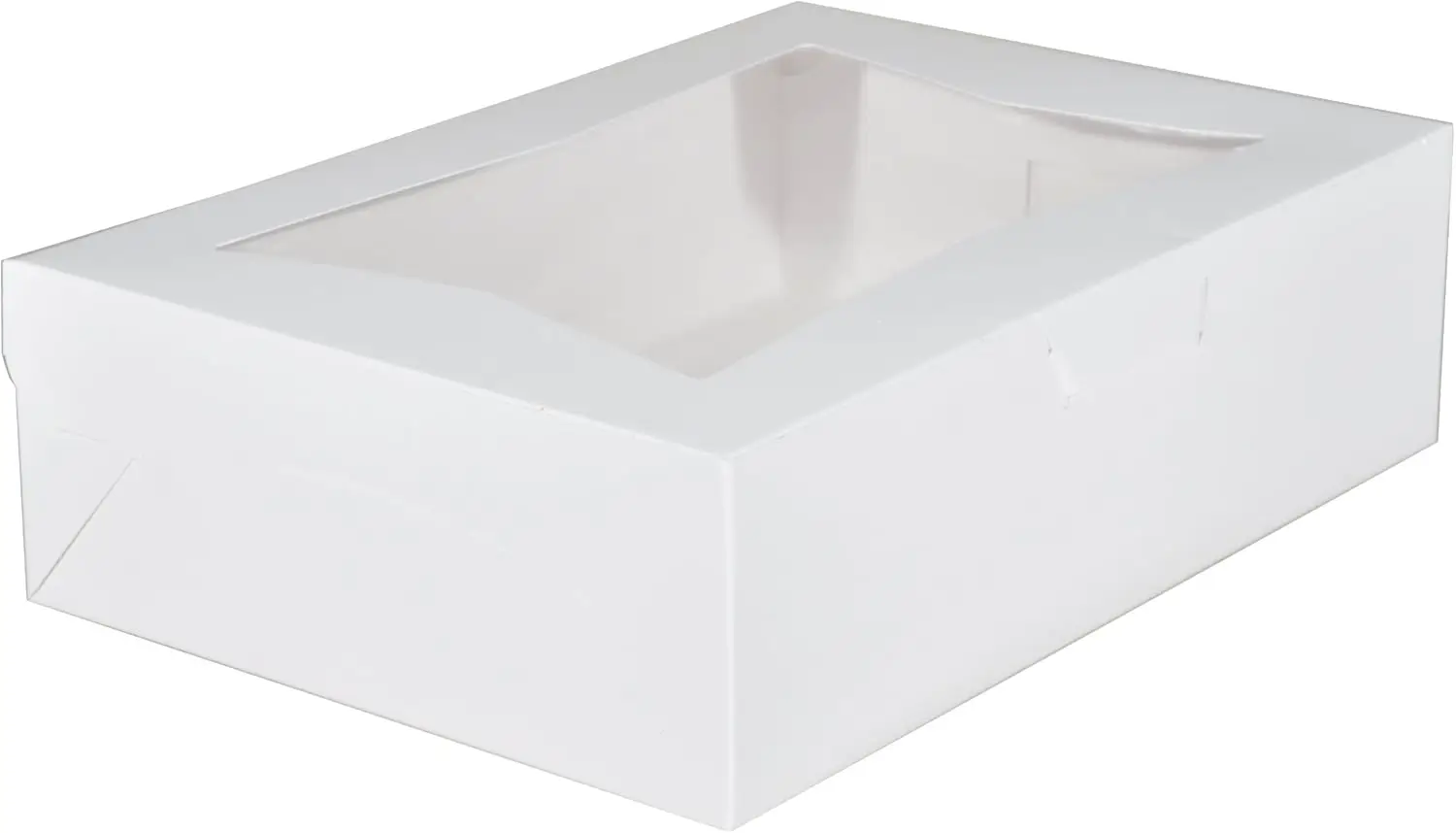 White Window Bakery Boxes with Tuck-in Lid, 10x14x4 Inches, Paper, 100 per Carton