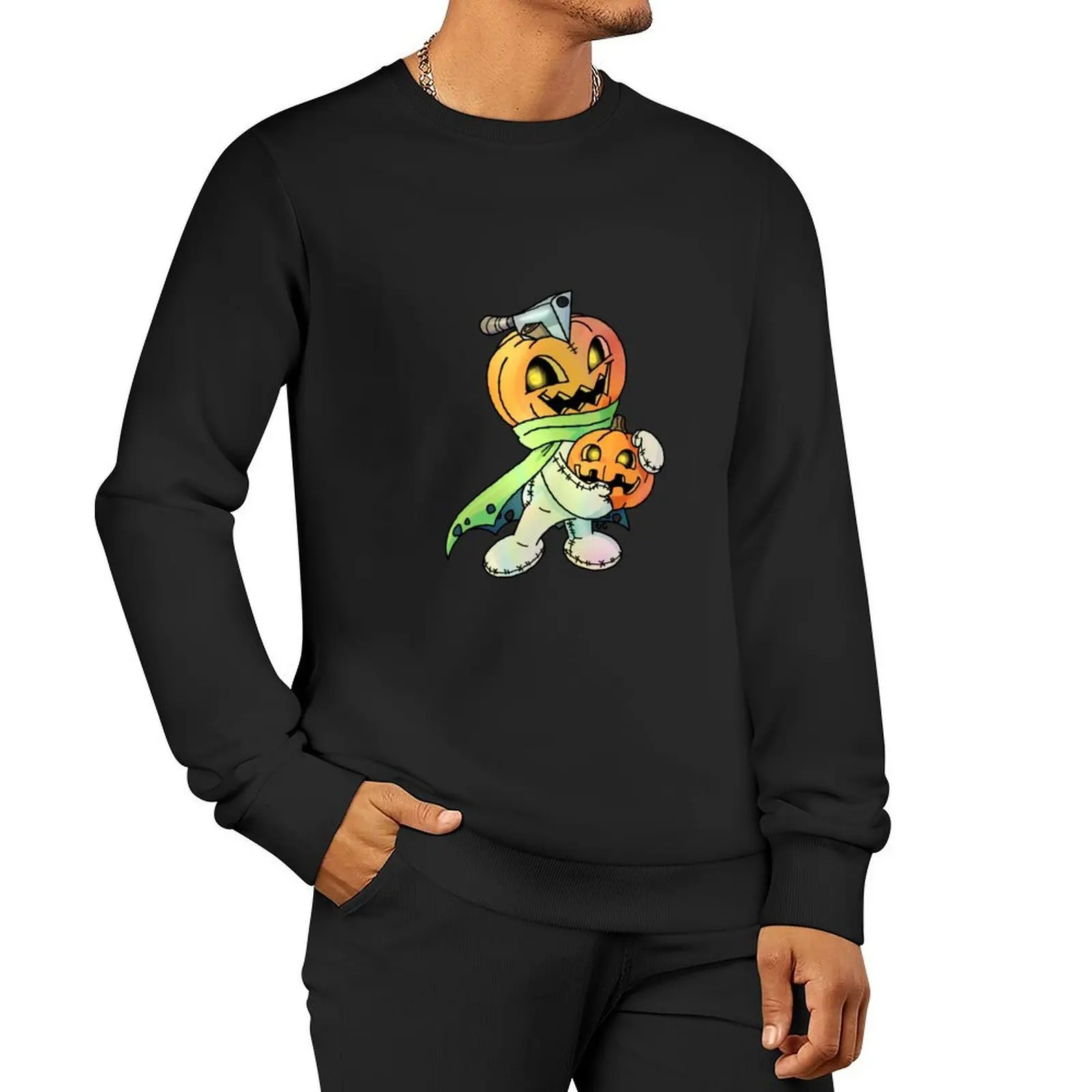 Pumpkinmon Digimon Pullover men's clothing autumn clothes korean style clothes japanese style winter man sweatshirt