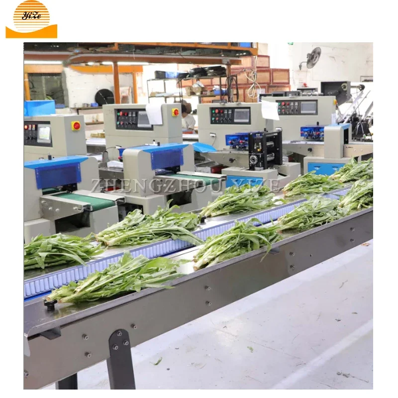 Automatic Pillow Type Vegetable Fresh Fruit Bagger Packing Machine Food Packaging Machinery