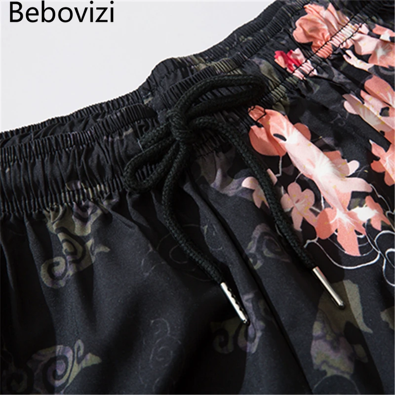 Bebovizi บางญี่ปุ่น Kimono กางเกงผู้หญิงผู้ชาย Samurai สีดำ Harem กางเกงหลวมยืดหยุ่นเอวสไตล์จีนคอสเพลย์กางเกง