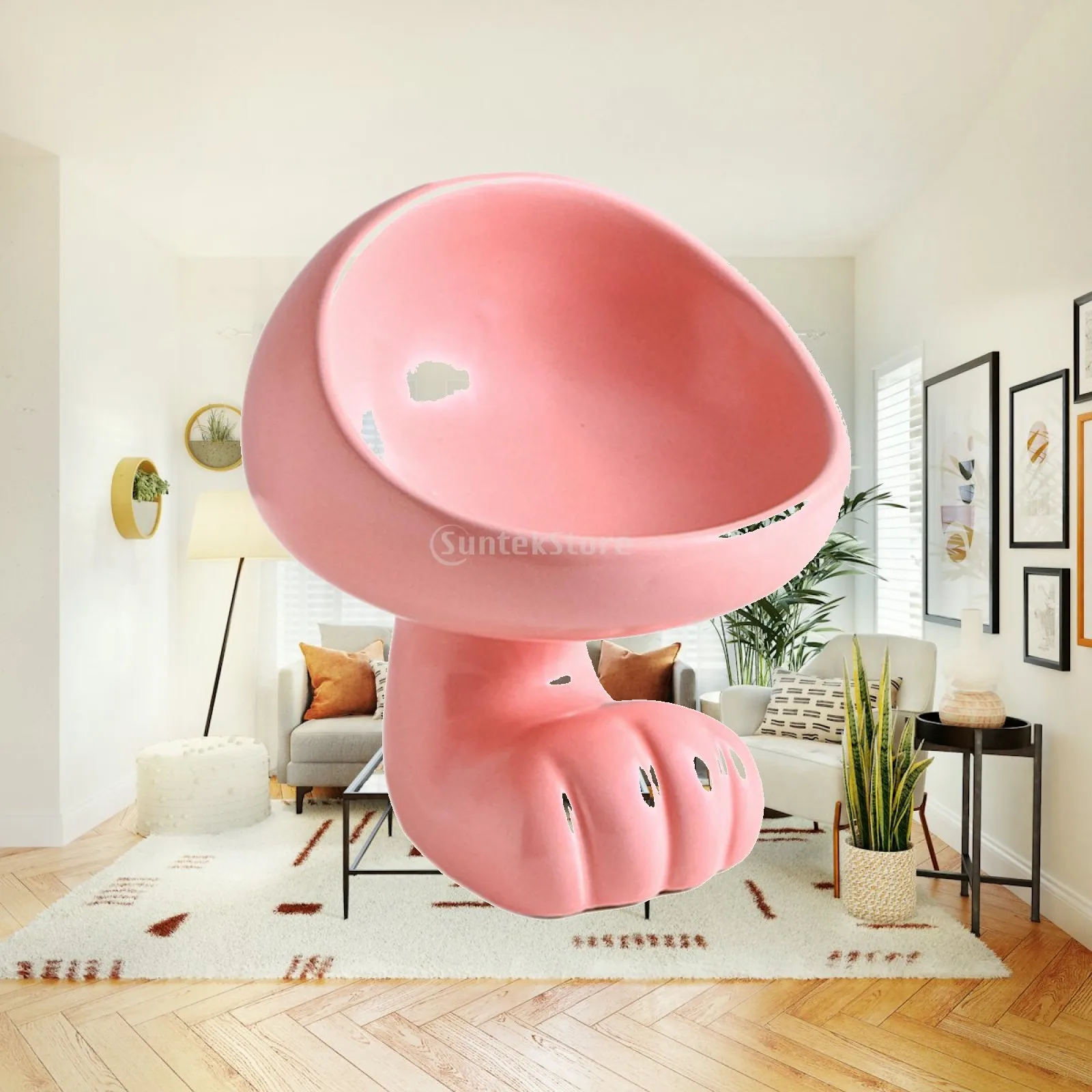 Cat Paw Ceramic Figurine Storage Organizer Scandinavian Design Sculpture Jewelry Bowl Decorative Table Decor for Nightstand